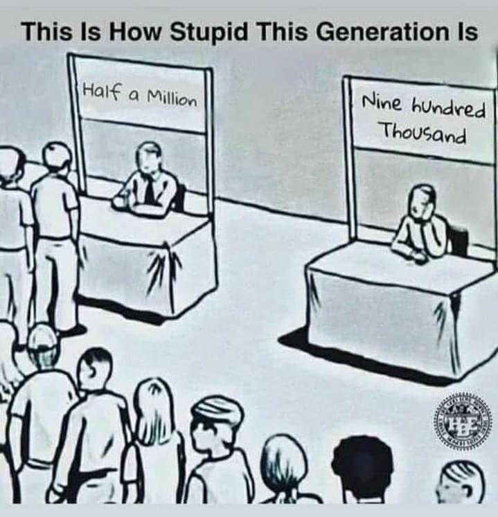 cartoon of a man standing in front of a table with a sign that says, this is how stupid this