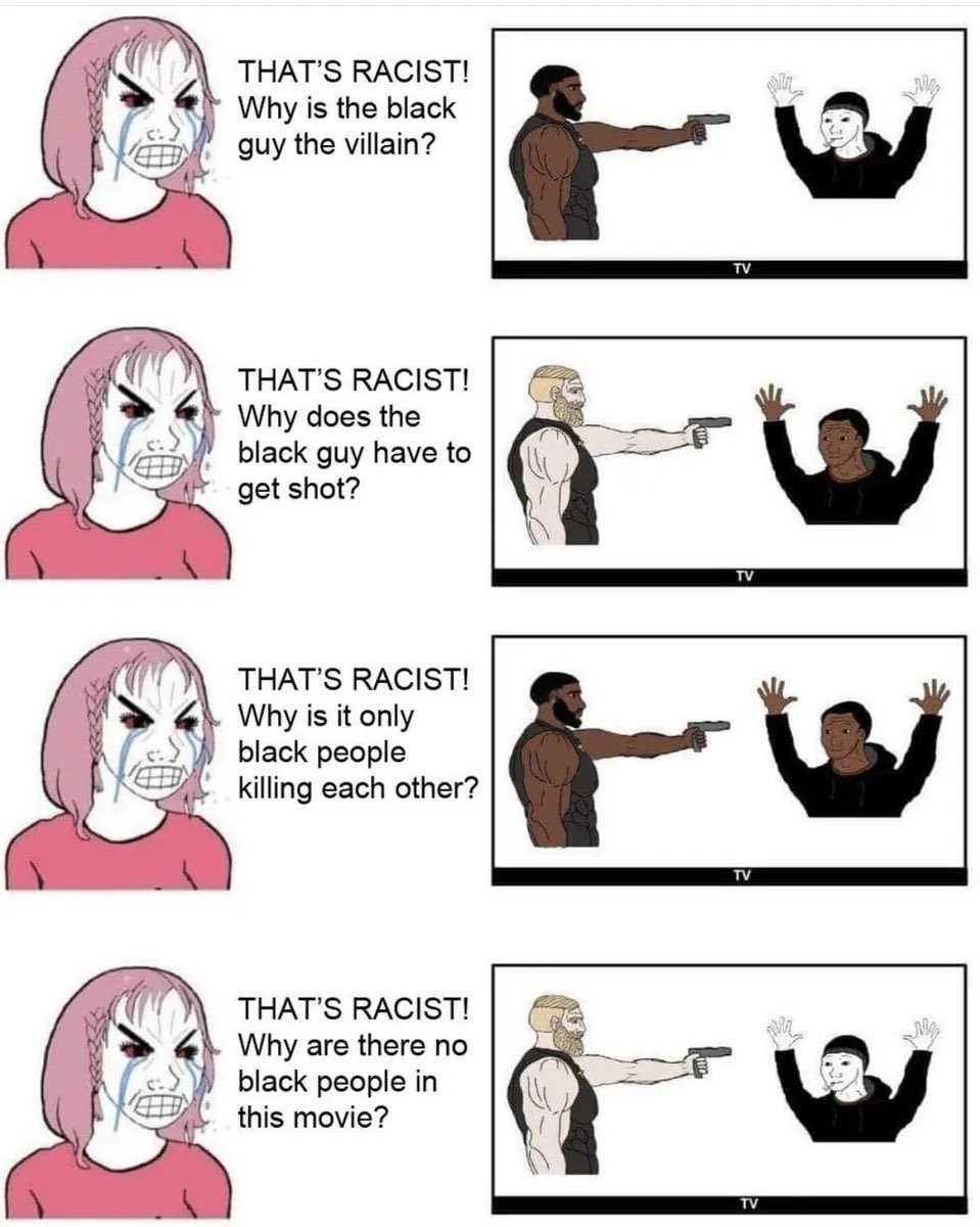 a cartoon of a woman pointing a gun at a man