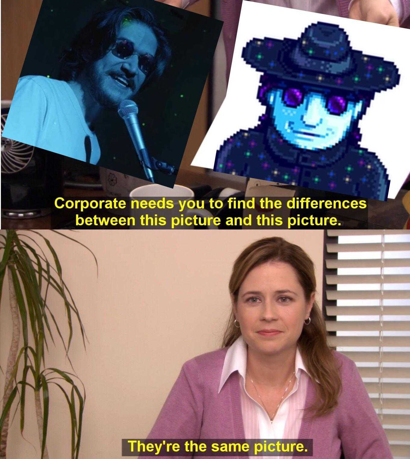 there are two pictures of a woman with a hat and a microphone