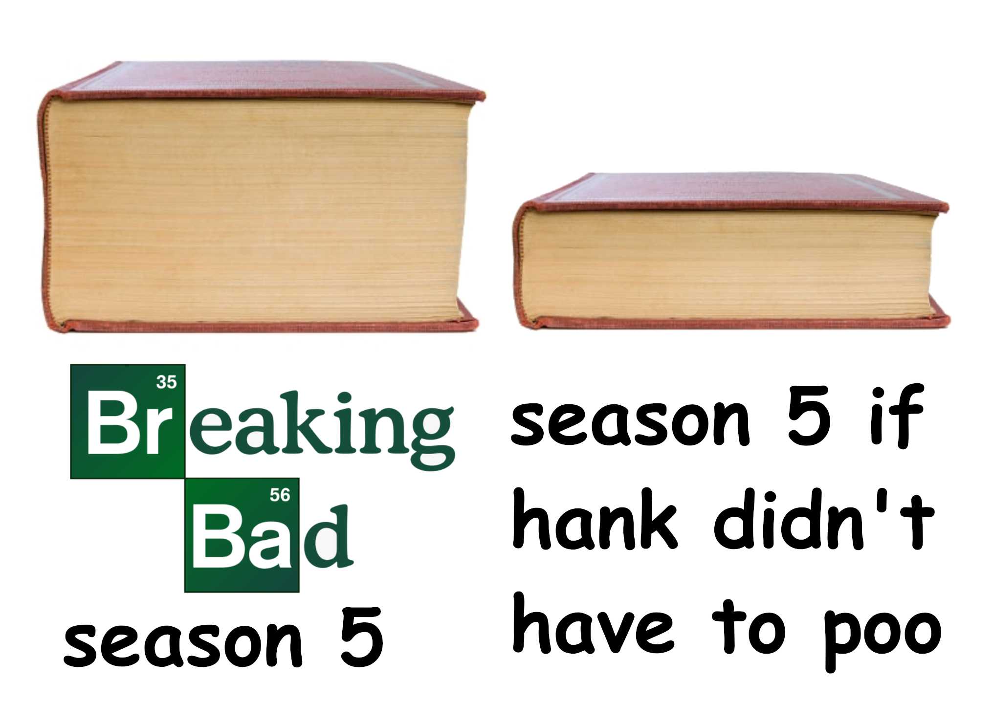 there are two books with the words breaking bad and the words hak didn ' t have to poo