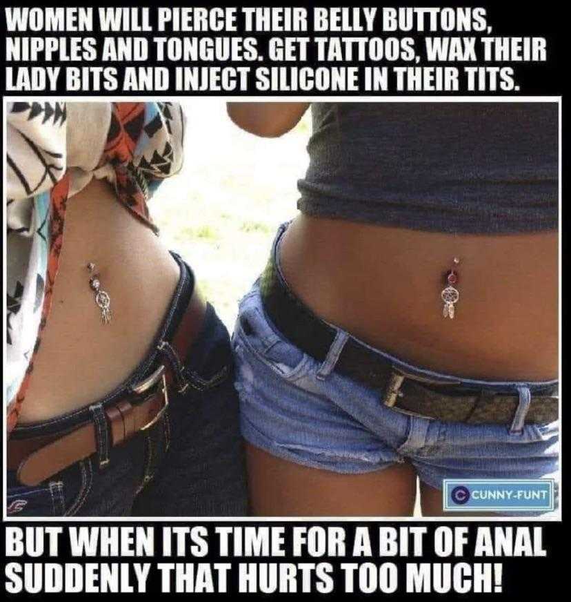 there are two women with piercings on their stomachs