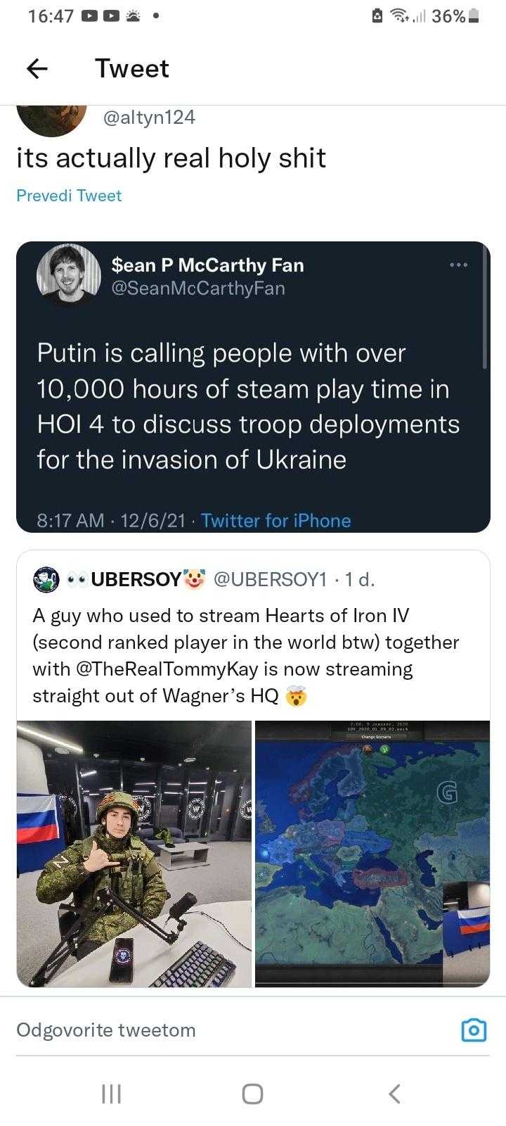 a screenshot of a tweet with a picture of a man in military gear