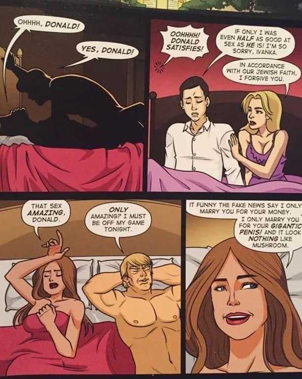 comic strip with a woman and man in bed with a cat