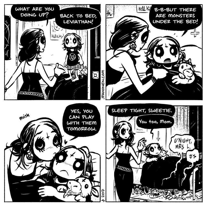 a comic strip with a cartoon of a woman and a man