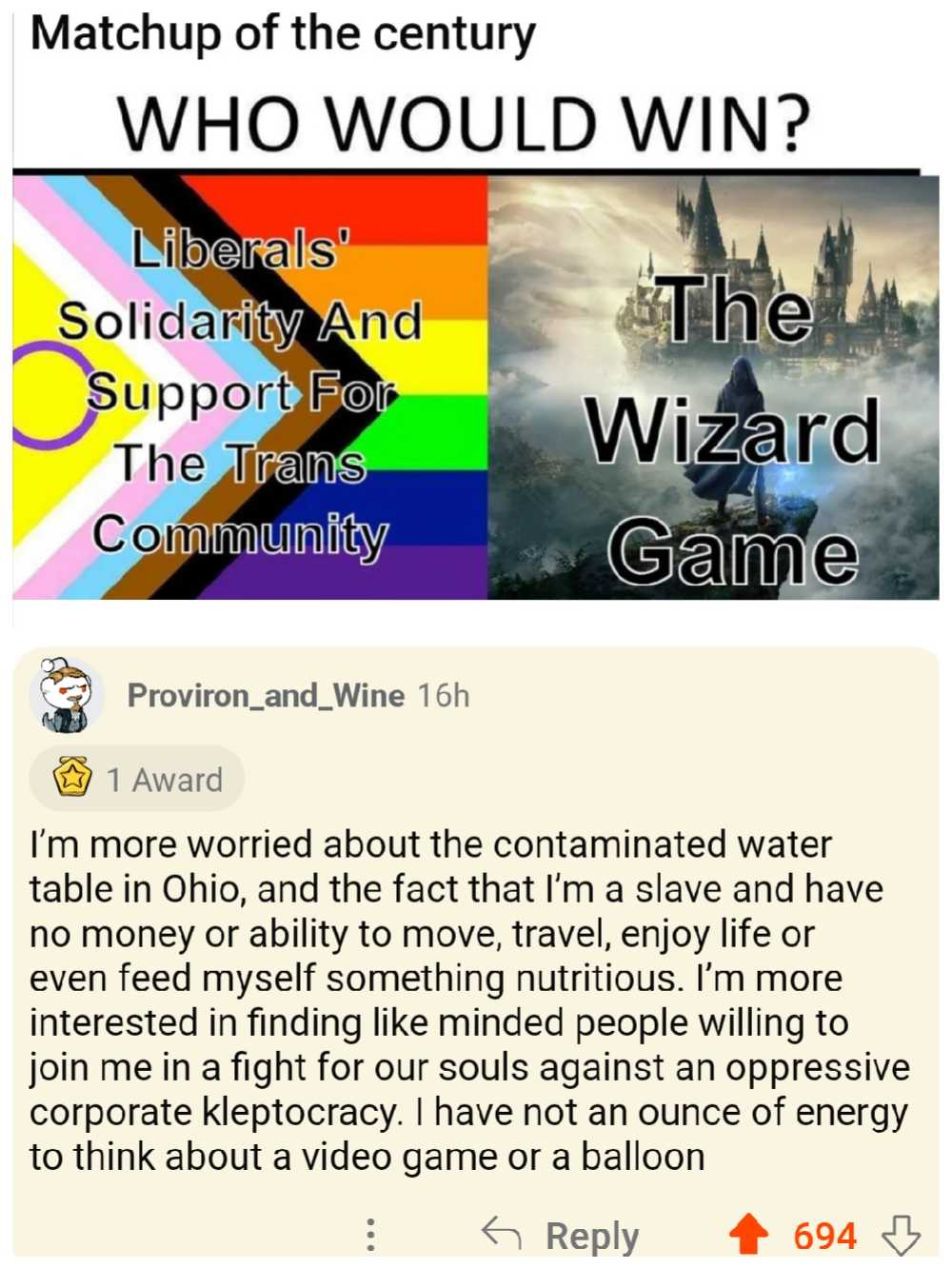 a screenshot of a twee with a picture of a wizard and a rainbow