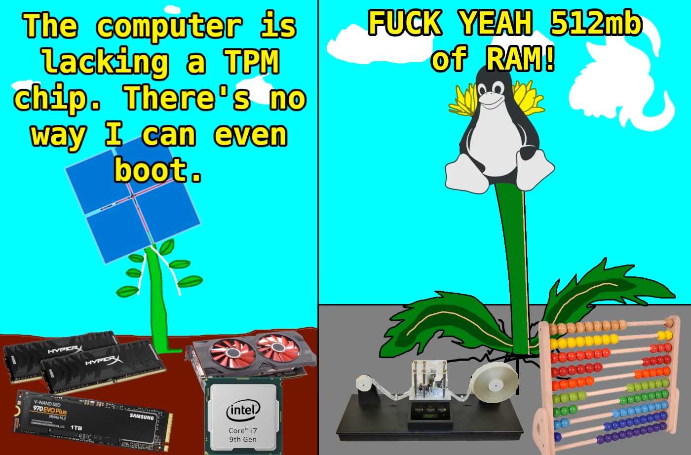 there are two pictures of a computer and a toy