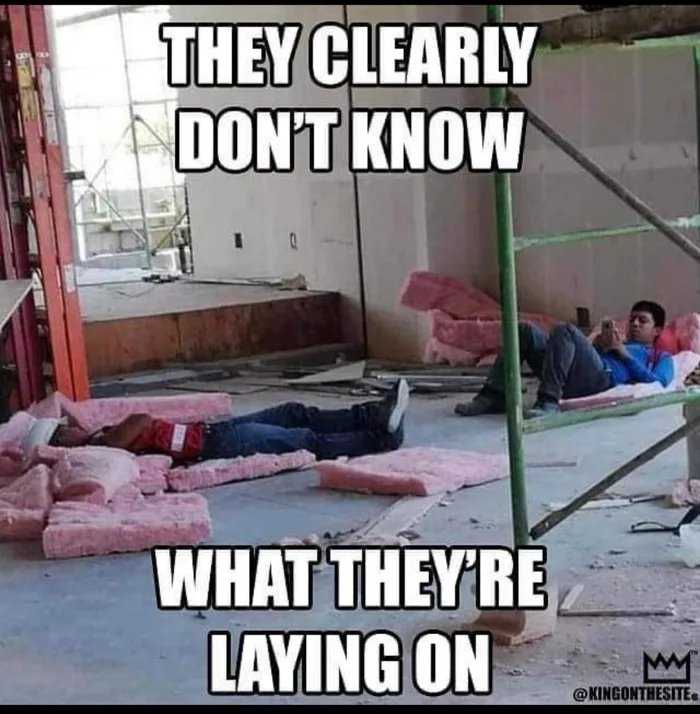 they clearly don ' t know what they ' re laying on