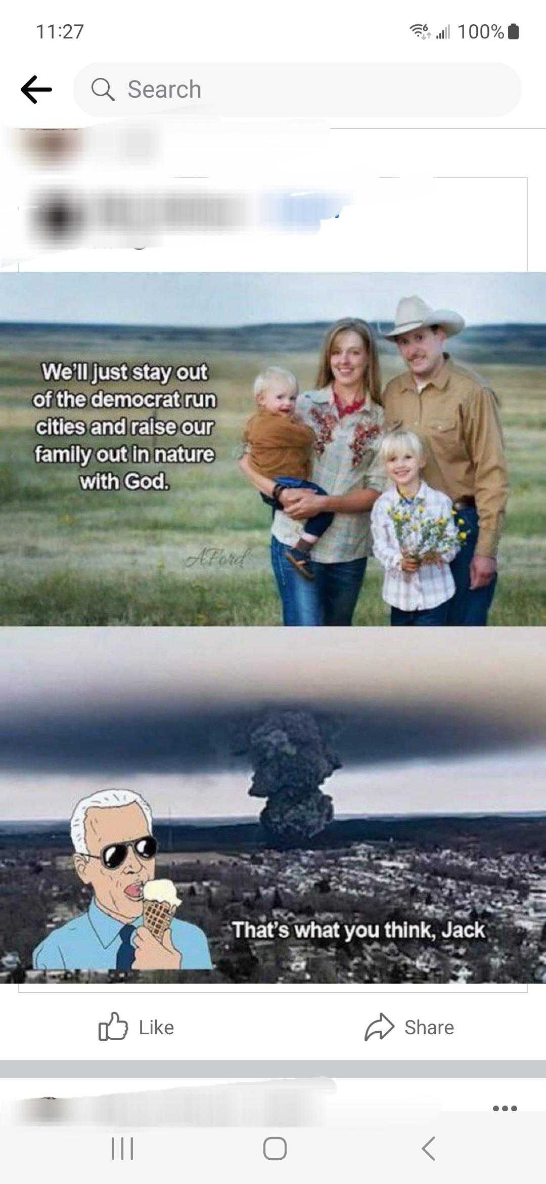 a screenshot of a family with a picture of a nuclear explosion