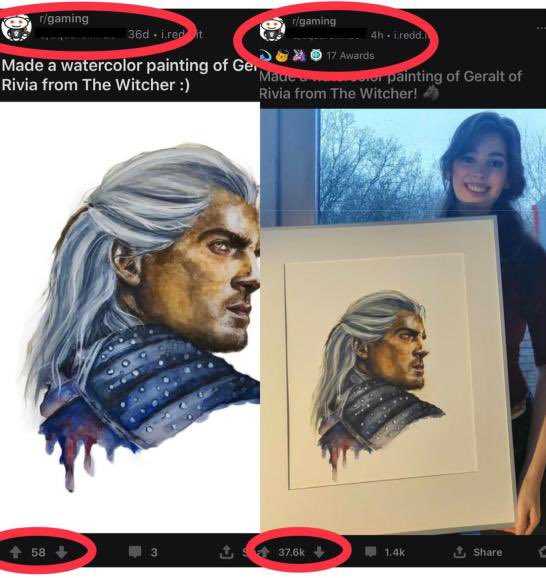 a close up of a person holding a painting of a person