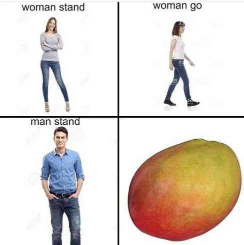 a picture taken from a picture of a woman standing next to a mango