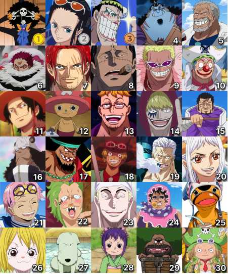 a collage of the characters of one piece