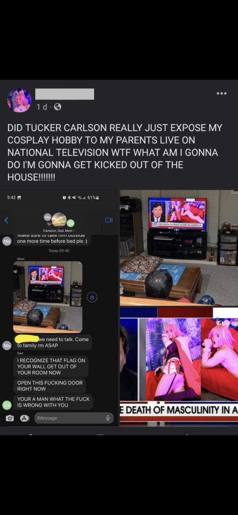 a screenshot of a twee with a picture of a woman on a couch