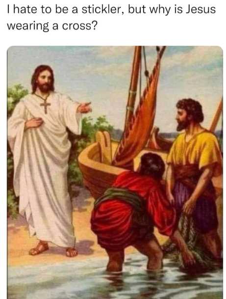 a cartoon picture of jesus walking out of a boat with a woman and two men