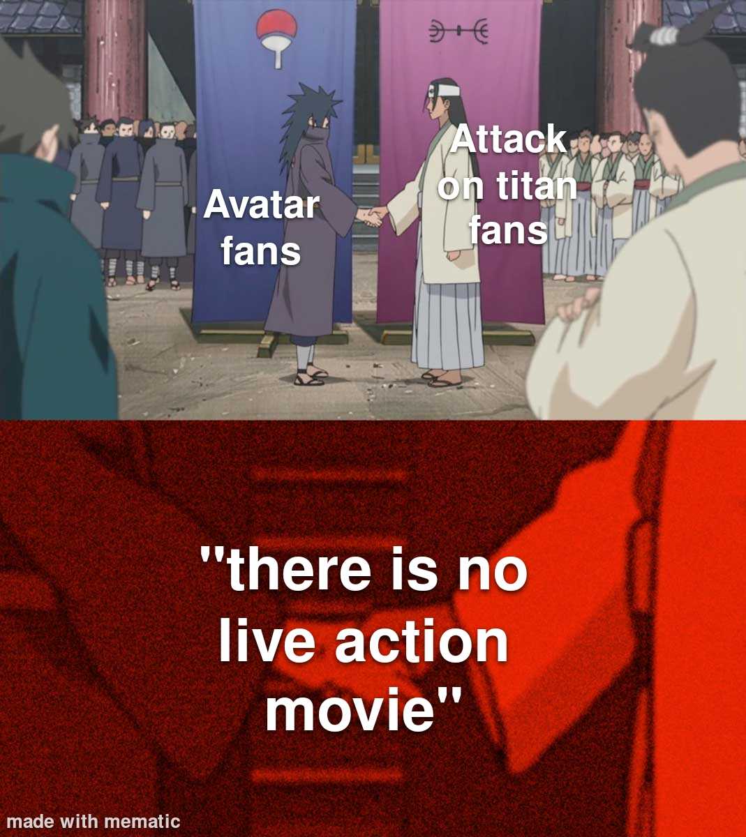 anime, attack, and attack on titan fans there is no live action movie