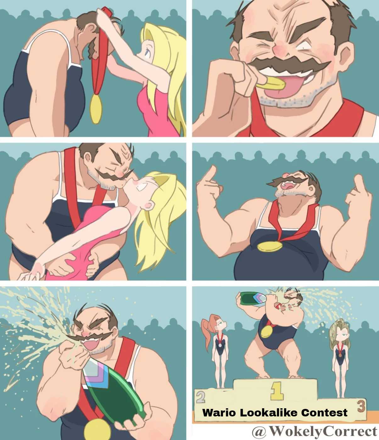 a cartoon of a man and woman having fun with each other