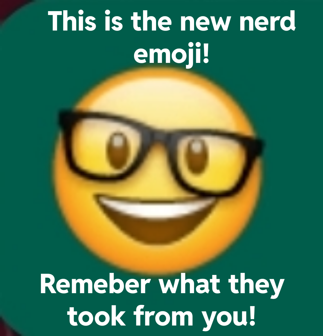 there is a smiley face with glasses on it and a caption that says, this is the new ne