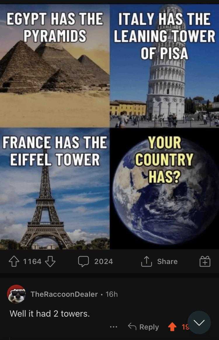 a picture of a picture of a picture of a tower and a picture of a pyramid