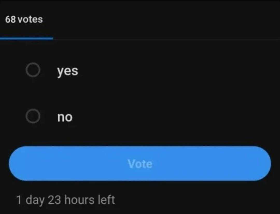 a screenshot of a cell phone showing the vote button