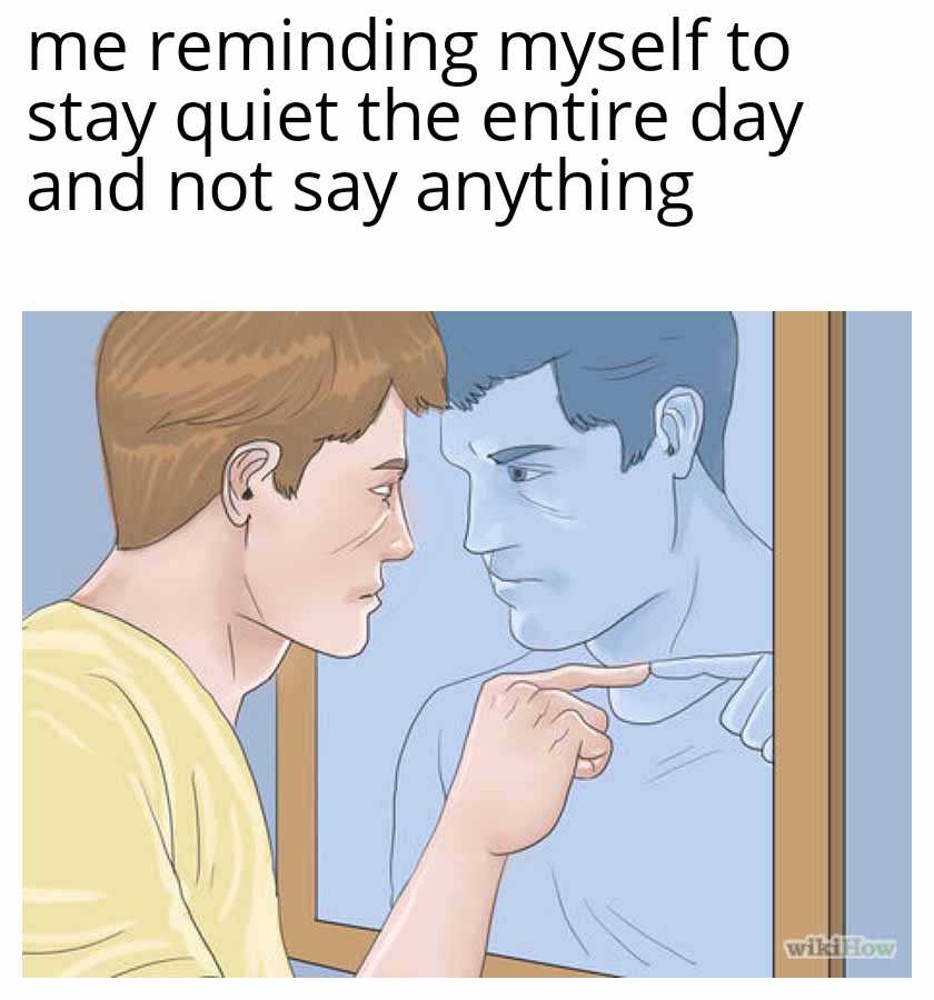 a cartoon picture of a man looking at himself in the mirror