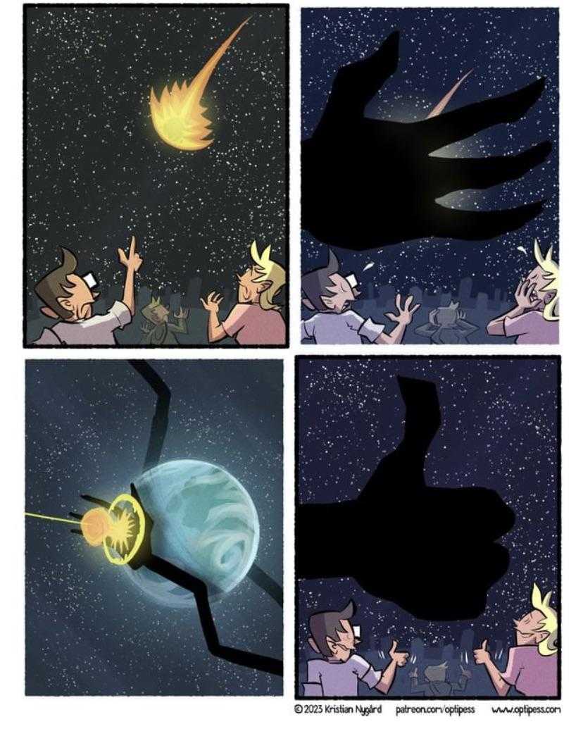 a cartoon of a person reaching for a star in the sky