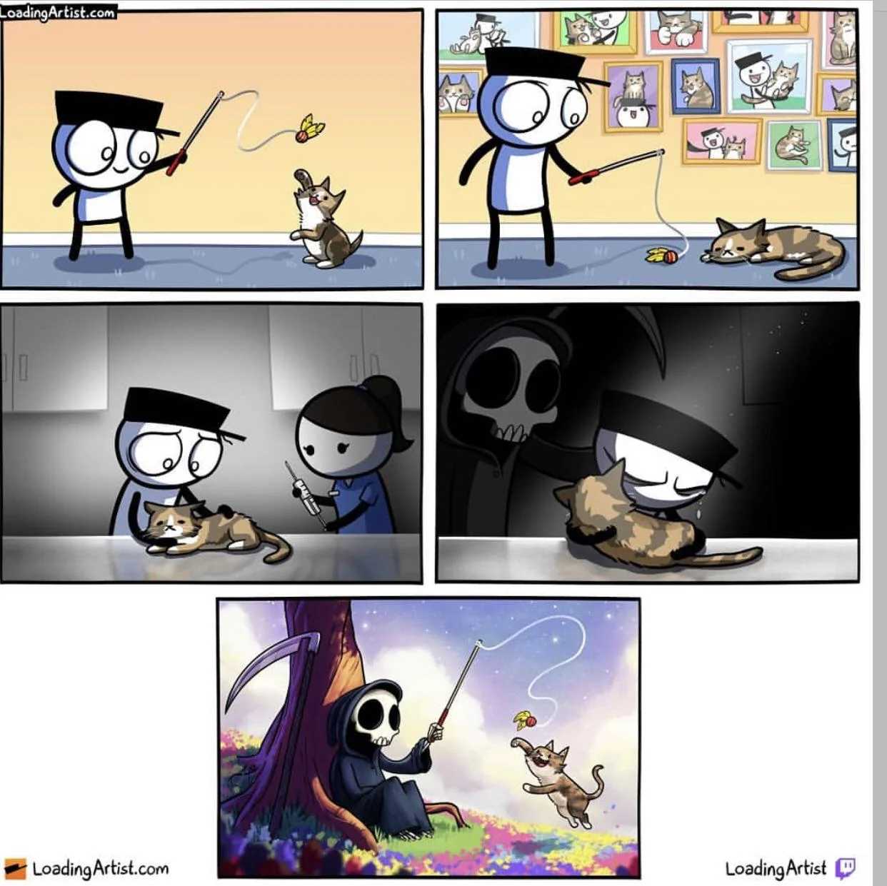 a cartoon of a comic strip with a cat and a dog