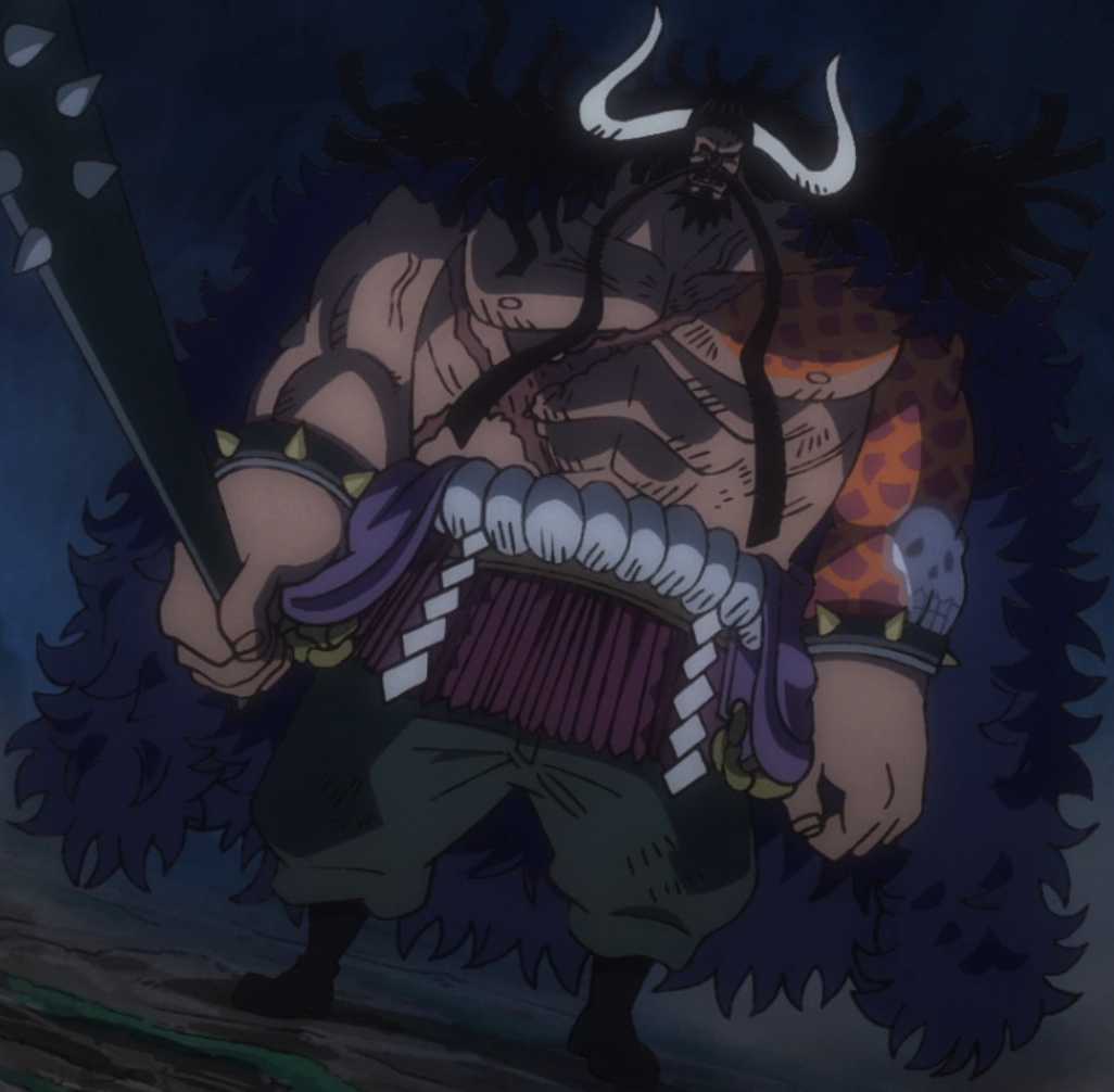 anime character with horns and a horned head holding a sword