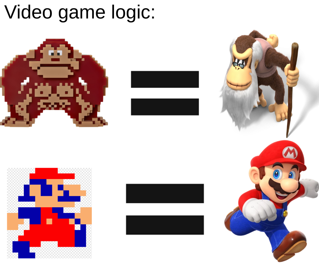 a close up of a video game logic game with a monkey and a monkey