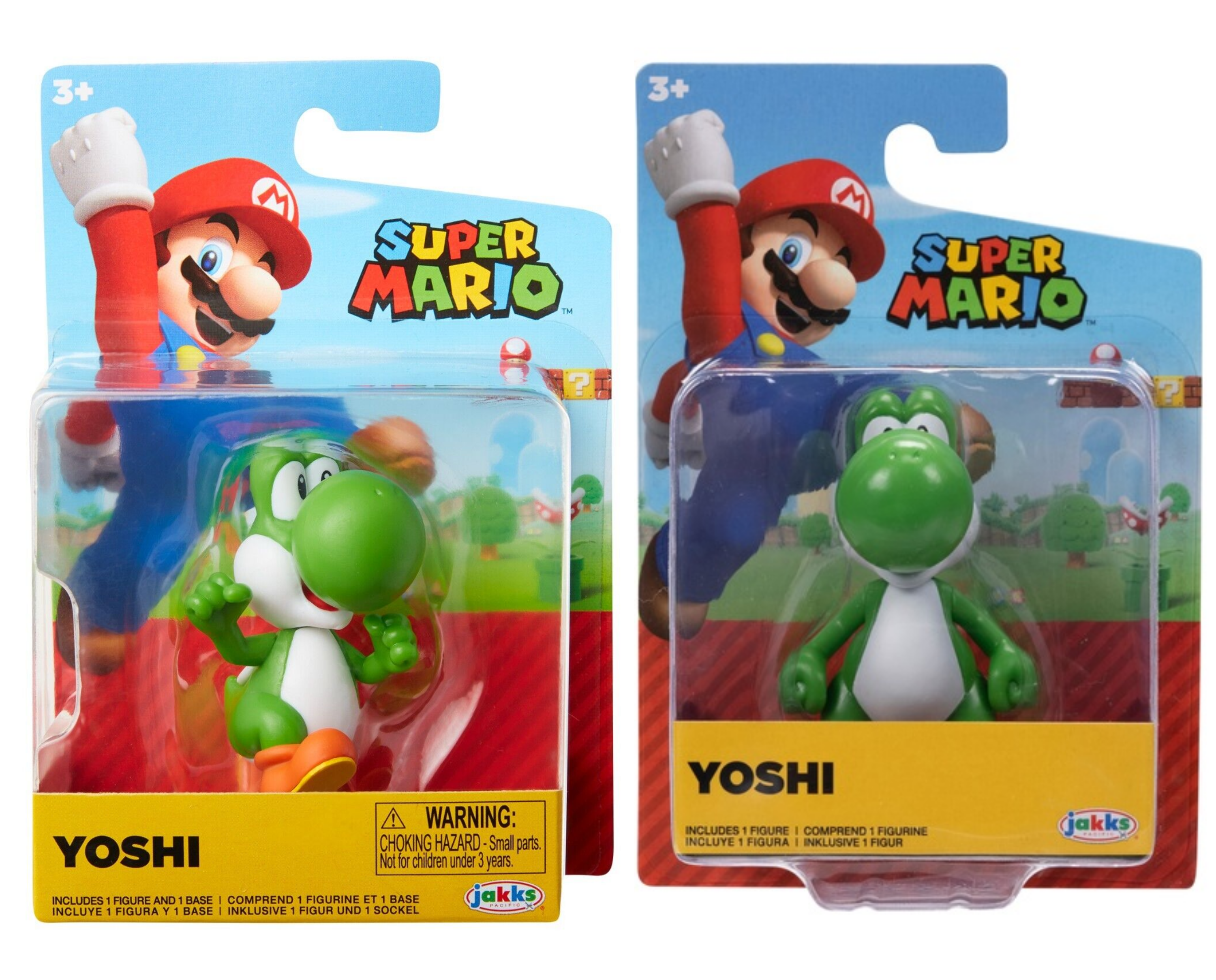 two toy figures of yoshi and luigi from super mario