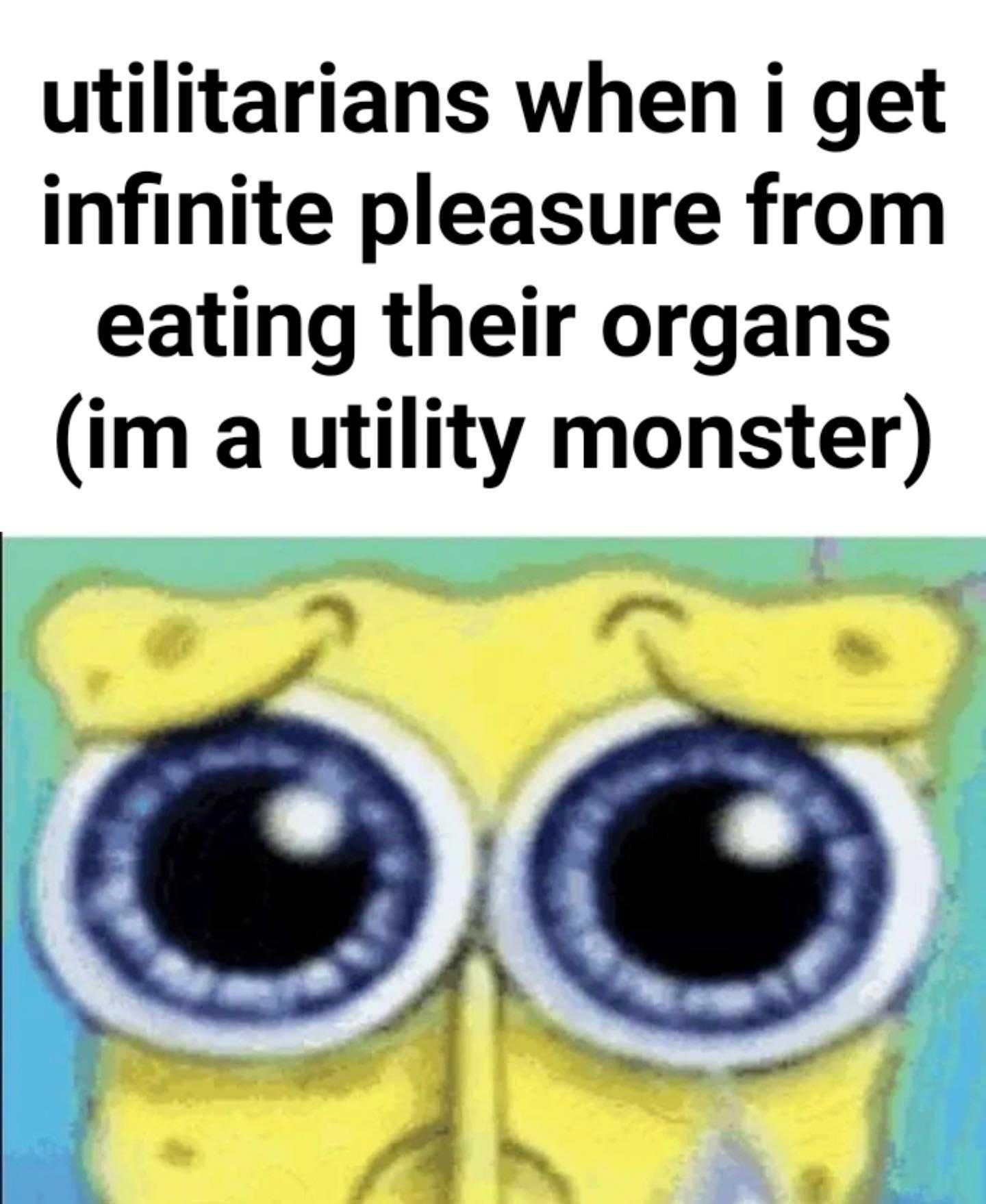 a cartoon spongebob with a caption saying that it is not a monster