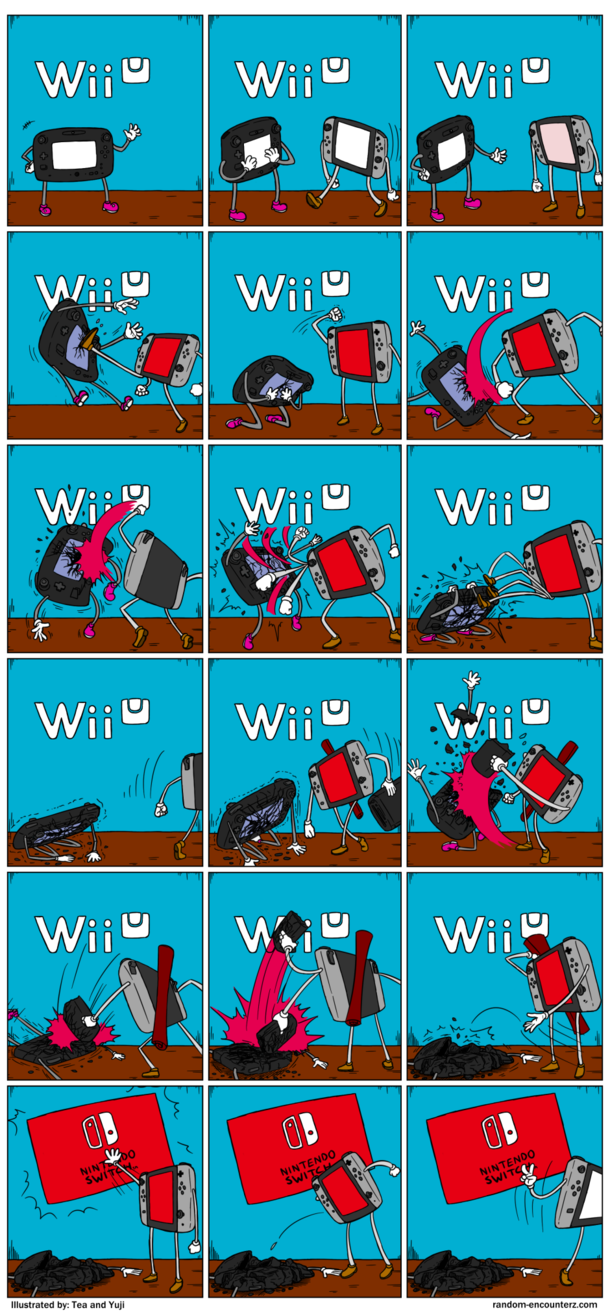 cartoon of a series of pictures of a person playing wii