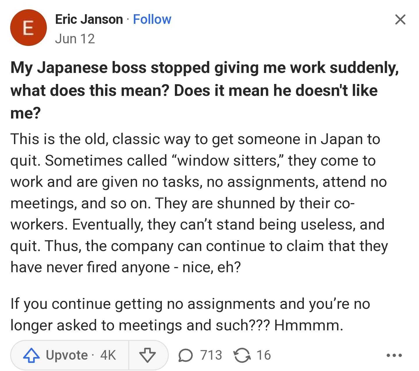 a screenshot of a twee with a question about the japanese language