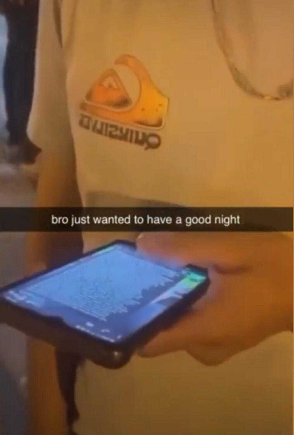 someone is holding a cell phone with a message on it