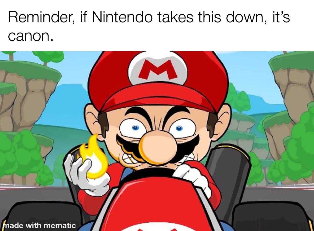 a cartoon image of a mario kart driving down a road