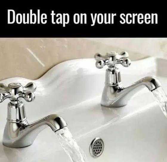 there are two faucets that are running from the faucet