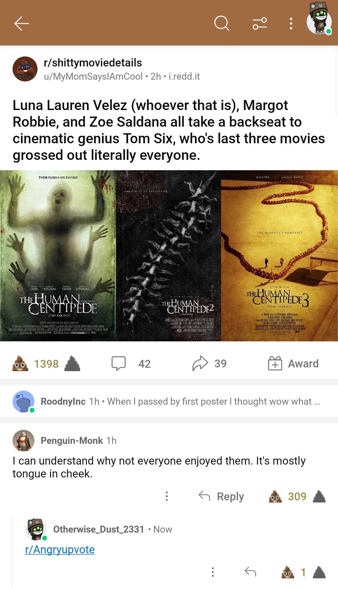 a screenshot of a twee with a picture of a movie