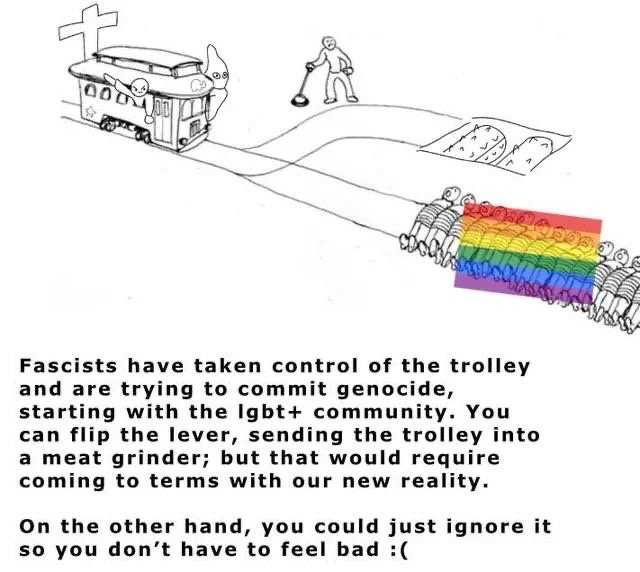 a cartoon drawing of a train with a rainbow on the track