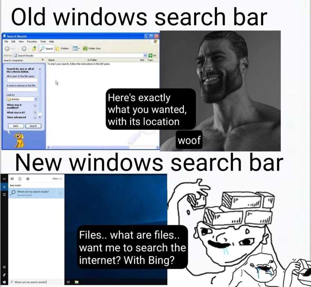 there are two pictures of a man with a beard and a window search bar