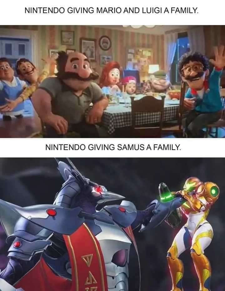 a picture of a cartoon picture of a family and a video game