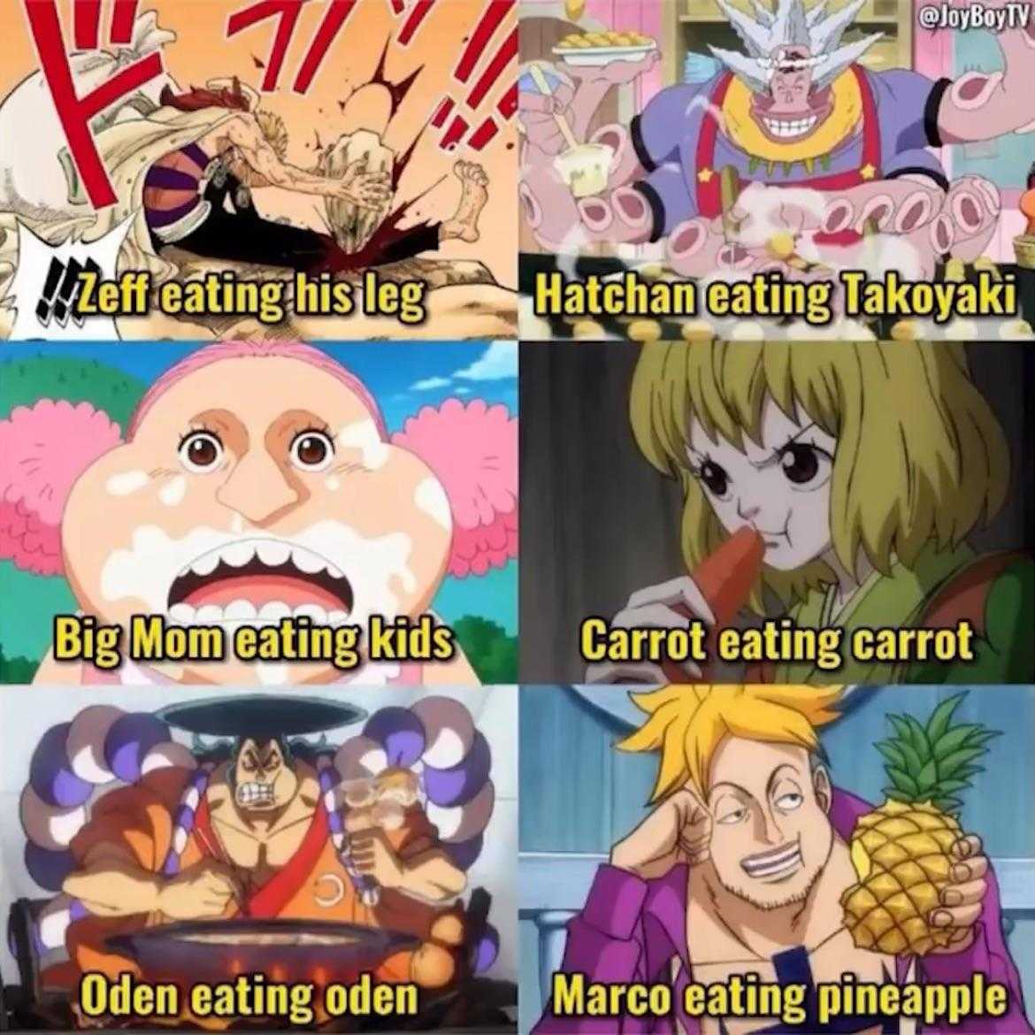 a picture of a bunch of anime characters with captions on them