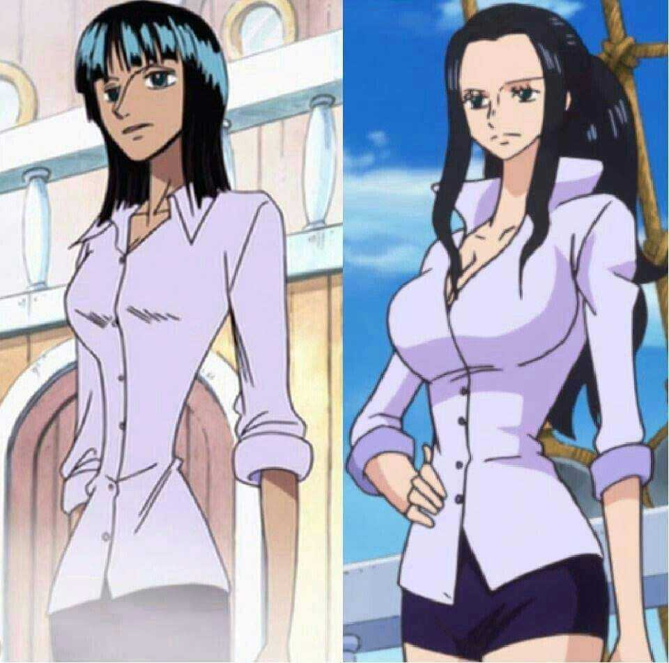 two anime characters of different ages and ages, one of them wearing a shirt