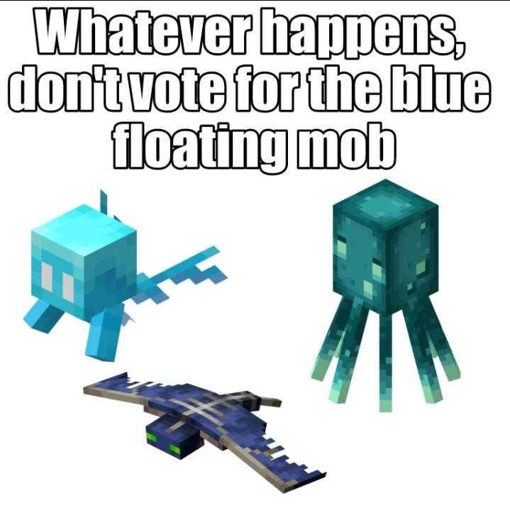 a picture taken from a minecraft meme of a blue and green robot and a blue and white cube