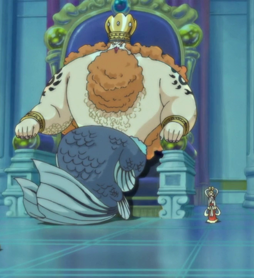 there is a cartoon of a king sitting on a throne