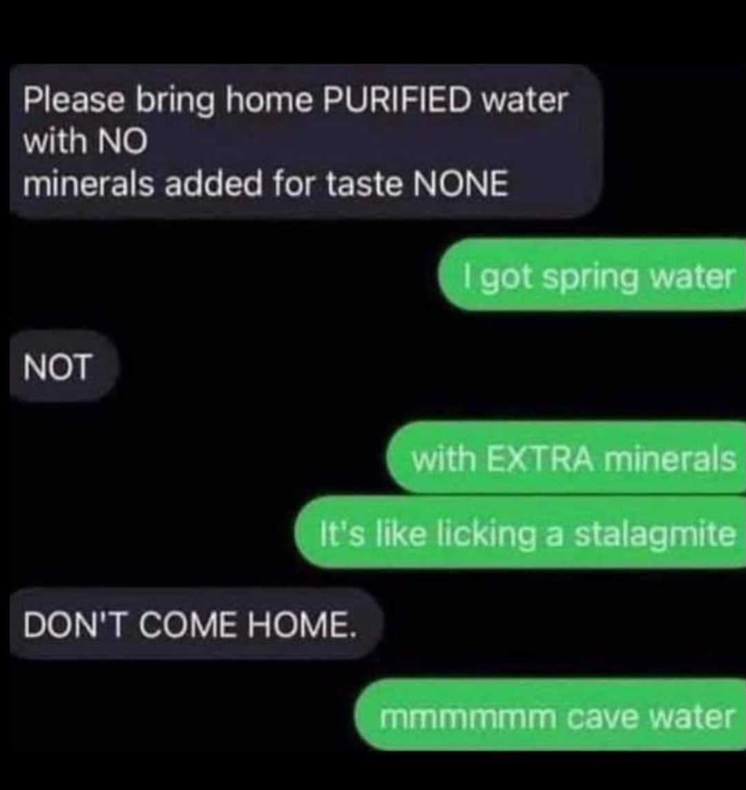 texting messages from a woman who is not drinking water