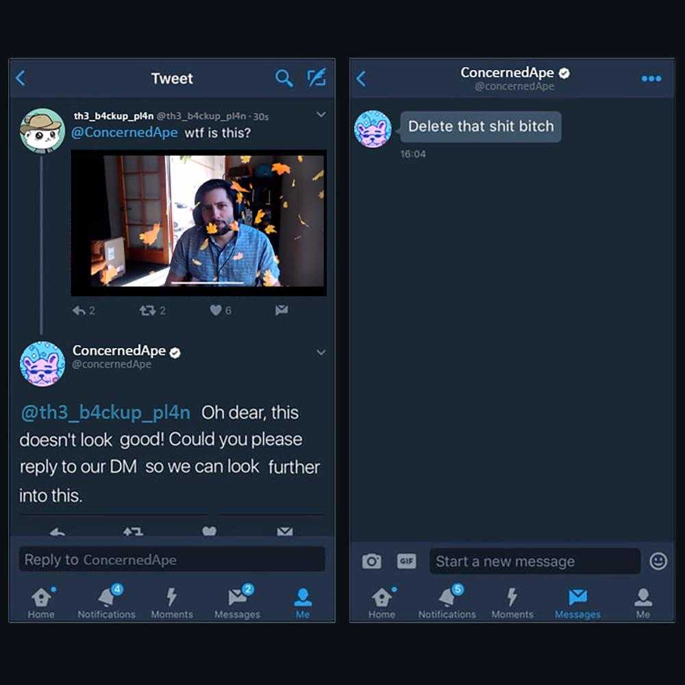 twitter feed screenshot of a man on a computer