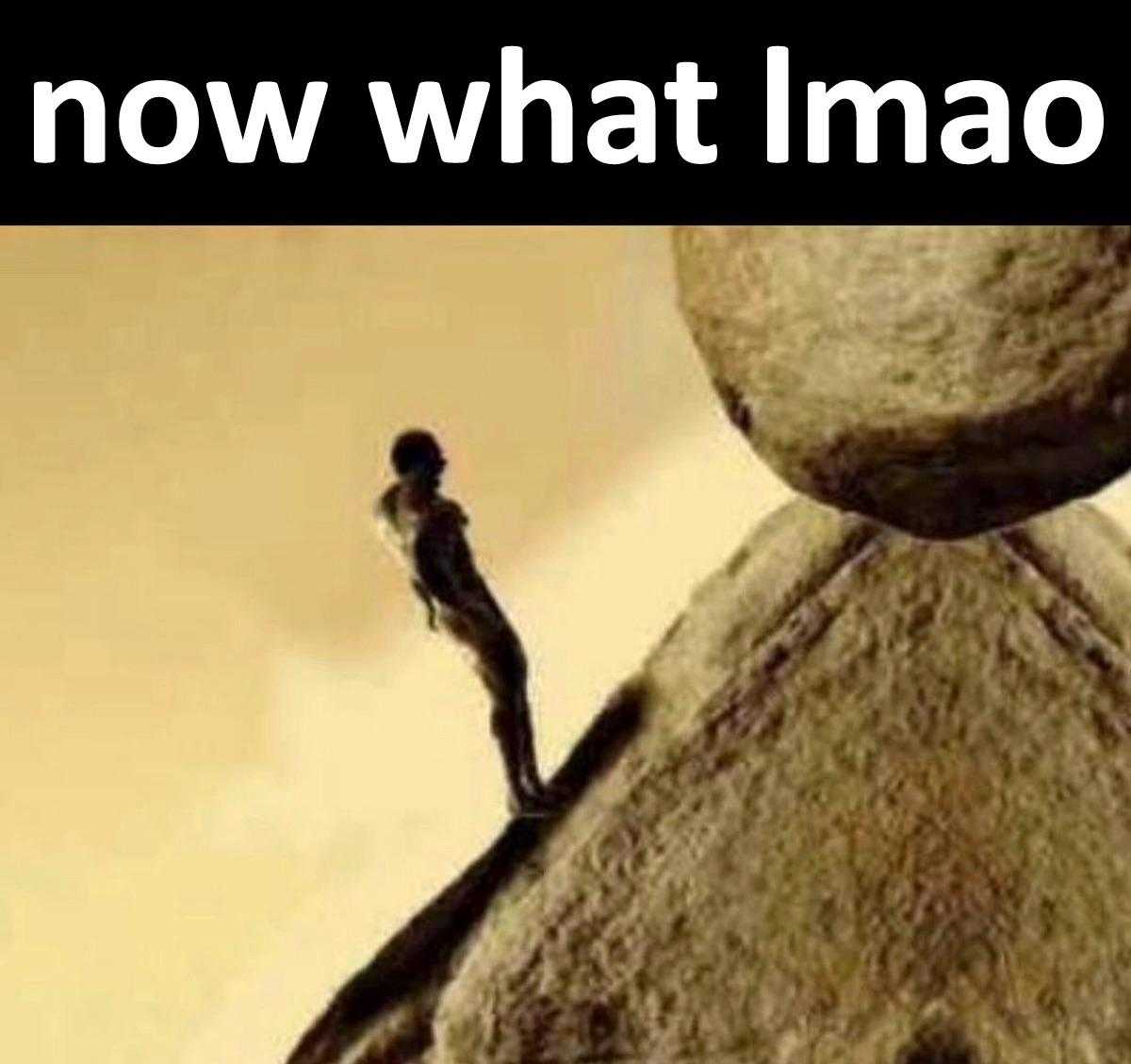 there is a man standing on a rock with a quote above it