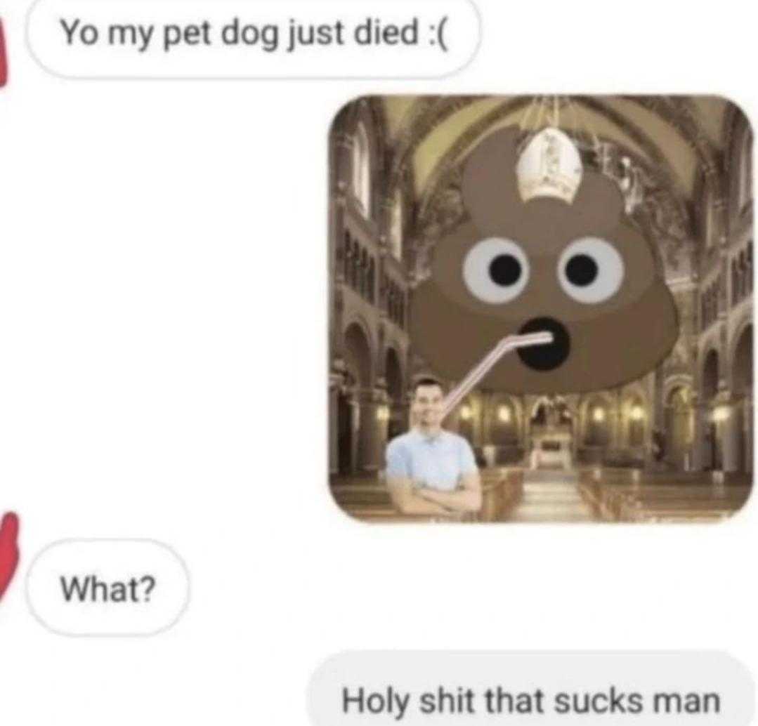 a close up of a text message with a picture of a dog