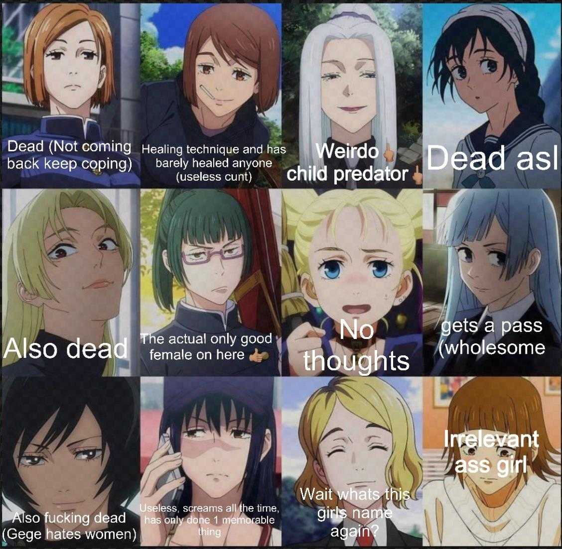 a bunch of anime characters with different expressions on their faces