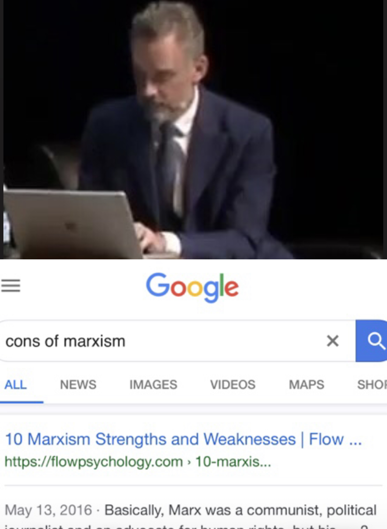 google news on a computer screen with a man in a suit