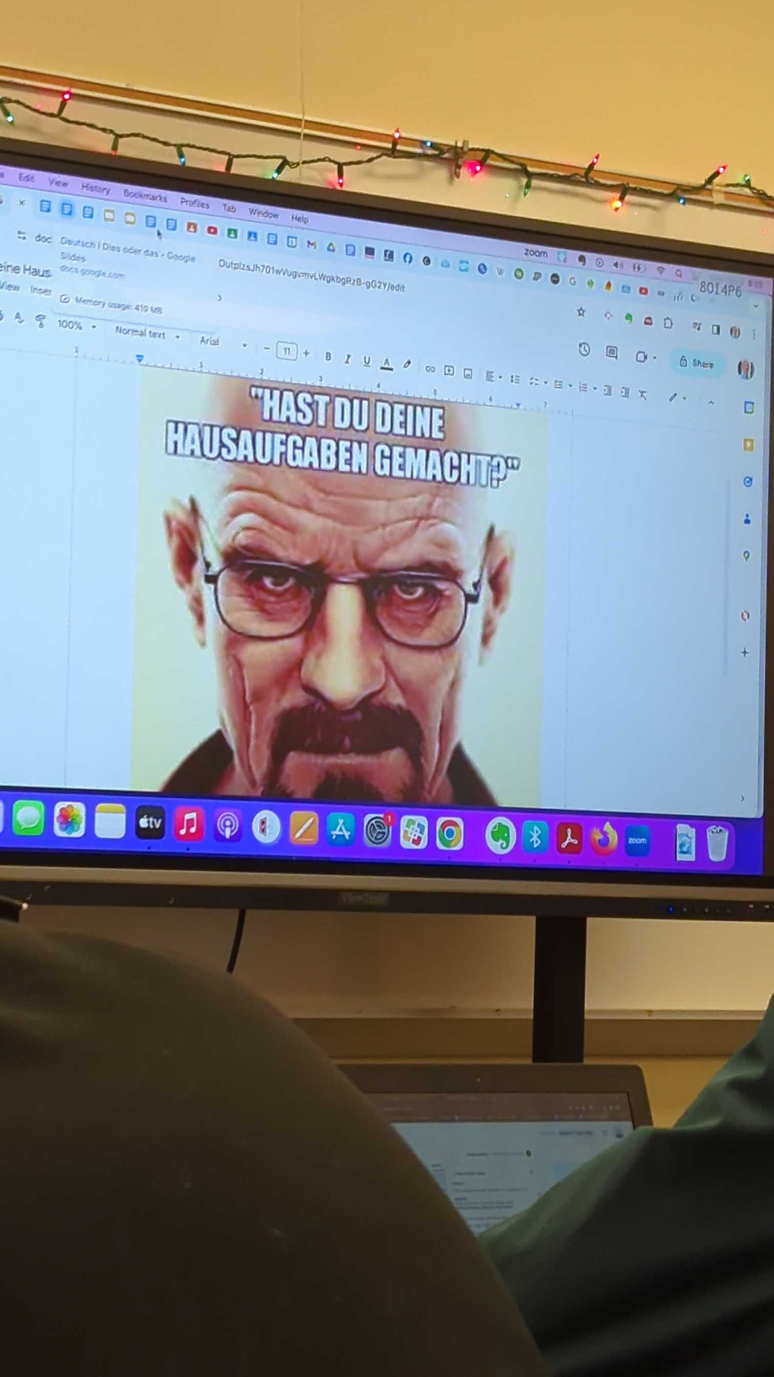 someone is watching a movie on a computer screen with a picture of walter