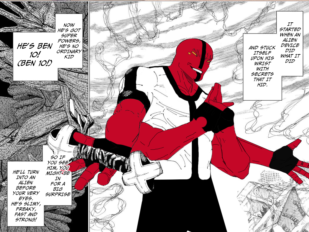 a close up of a comic page with a man in a red mask